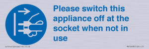 Please switch this appliance off at the socket when not in use